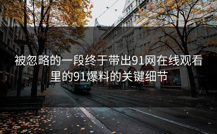 被忽略的一段终于带出91网在线观看里的91爆料的关键细节