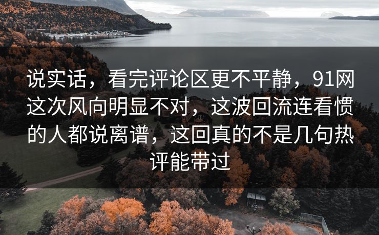 说实话，看完评论区更不平静，91网这次风向明显不对，这波回流连看惯的人都说离谱，这回真的不是几句热评能带过