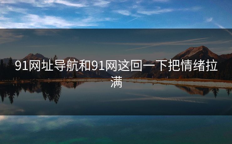 91网址导航和91网这回一下把情绪拉满
