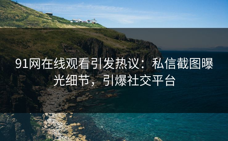 91网在线观看引发热议:私信截图曝光细节,引爆社交平台