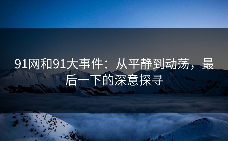 91网和91大事件：从平静到动荡，最后一下的深意探寻